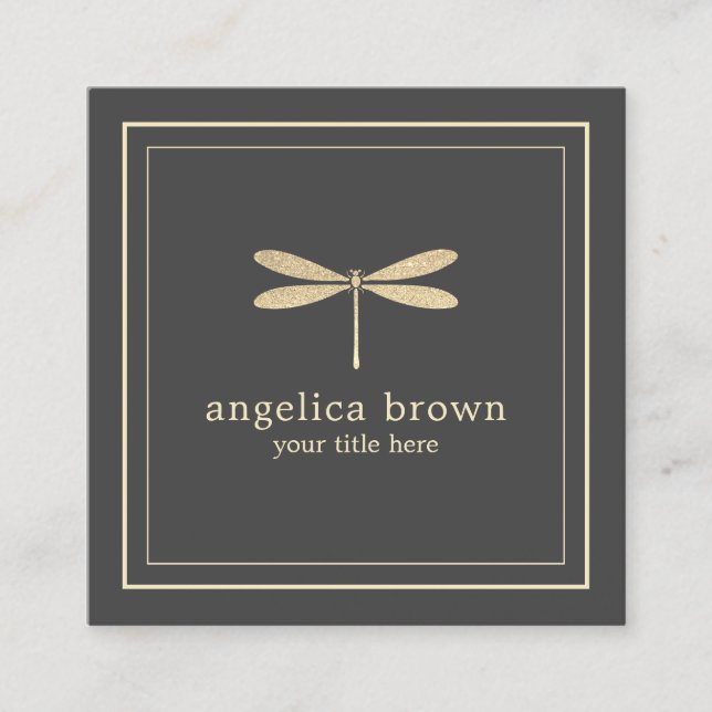Carré Carte de visite de dragonfly Parties scintillant d (Devant)
