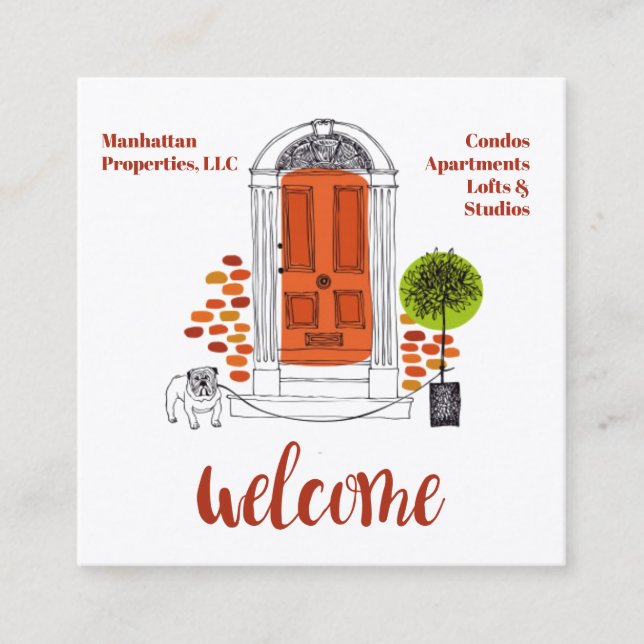 Carré carte de visite de gestion des propriétés (Devant)