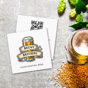 Carré Carte de visite de la boutique de bière de brasser