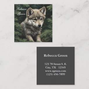 Carré Carte de visite de l'équipe de loup de North Woods