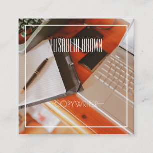 Carré Carte de visite de machine à écrire Copywriter per