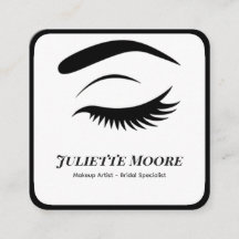 Carte de visite de maquillage de logo monochrome