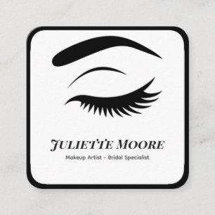Carré Carte de visite de maquillage de logo monochrome