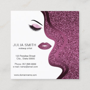 Carré Carte de visite de maquilleur avec l'effet de
