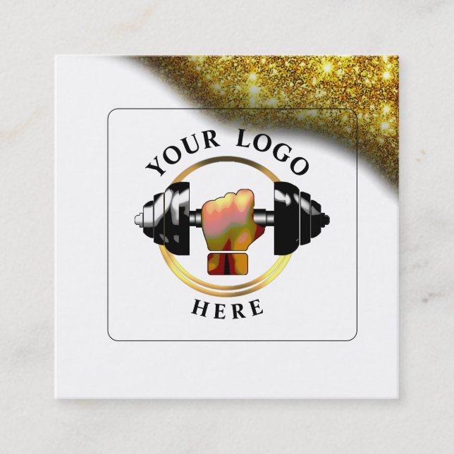 Carré Carte de visite de médias sociaux Black White (Devant)