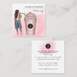 Carré Carte de visite de restauration à thème Café