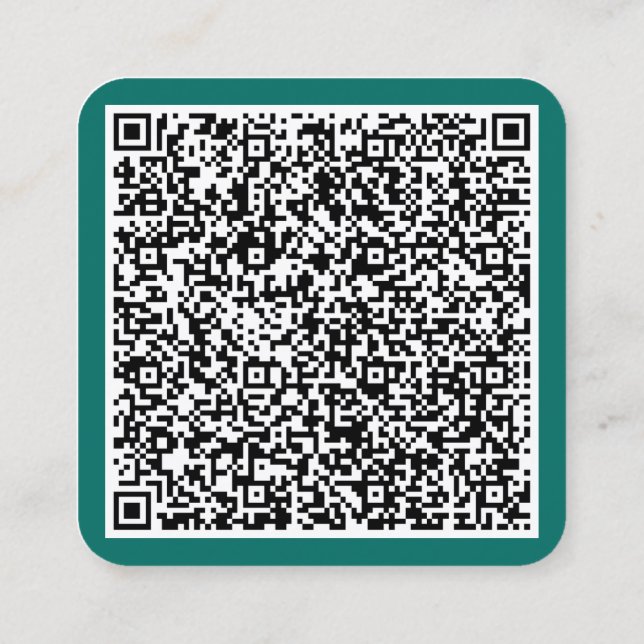Carré Carte de visite de texte personnalisé de code QR - (Dos)