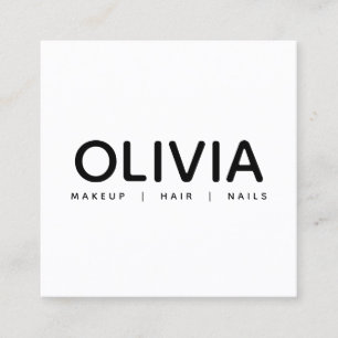 Carré Carte de visite de typographie moderne noir blanc