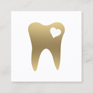 Carré Carte de visite Dental Gold Teeth
