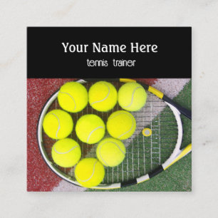 Carré Carte de visite d'entraîneur de tennis