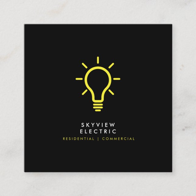 Carré Carte de visite des services d'entrepreneur en éle (Devant)