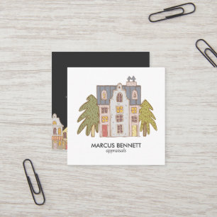 Carré Carte de visite d'évaluateur immobilier tiré à la 