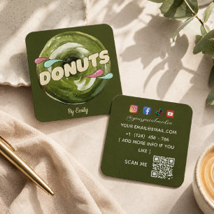 Carré Carte de visite Donuts Bakery Square