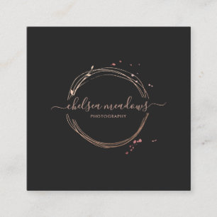 Carré Carte de visite du logo rose Gold