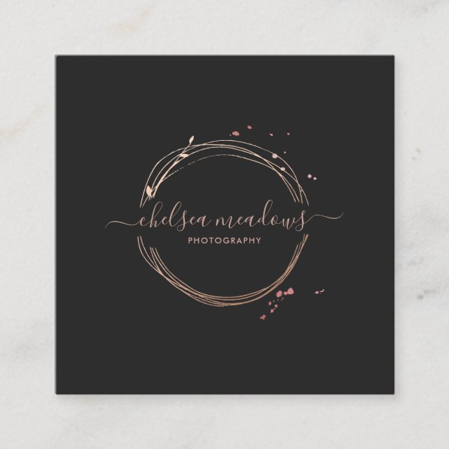 Carré Carte de visite du logo rose Gold (Devant)