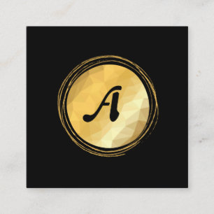 Carré Carte de visite élégant noir effet doré.