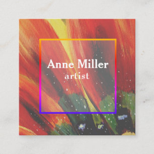 Carré Carte de visite féminin floral coloré
