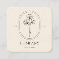 Carte de visite floral à crème simple pour avec lo