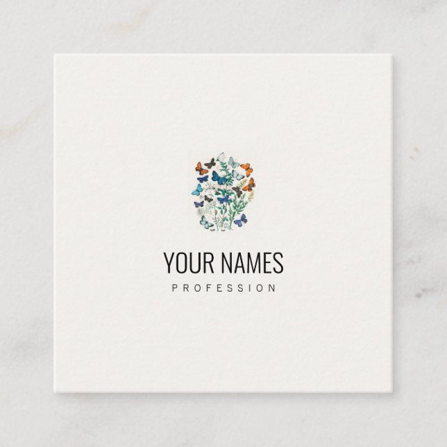 CARRÉ CARTE DE VISITE : ILLUSTRATION VINTAGE DE BOUTEILL (Devant)