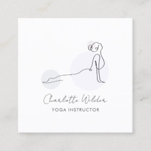 Carré Carte de visite instructeur de yoga pose cobra