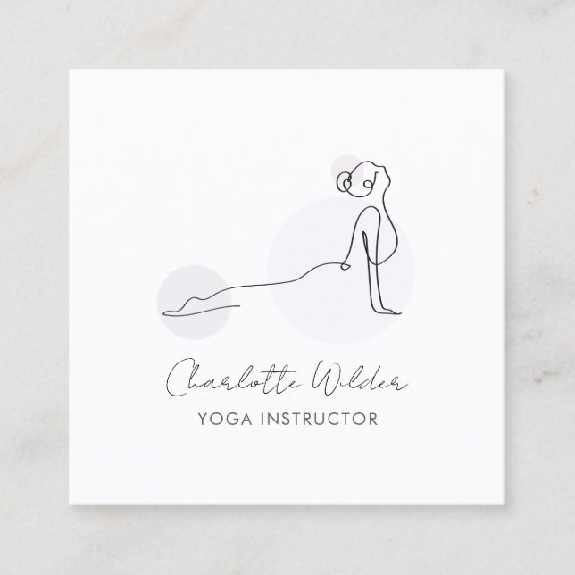 Carré Carte de visite instructeur de yoga pose cobra (Devant)