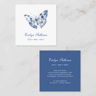 Carré carte de visite logo papillon en porcelaine