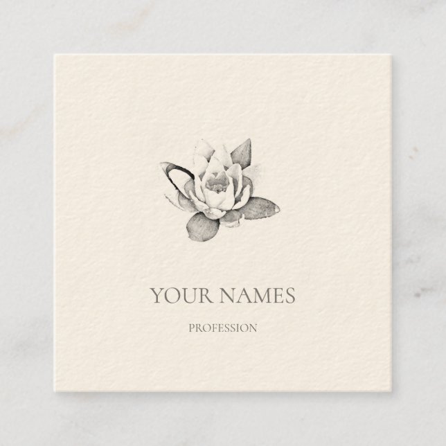 CARRÉ CARTE DE VISITE LOTUS BLANC (Devant)