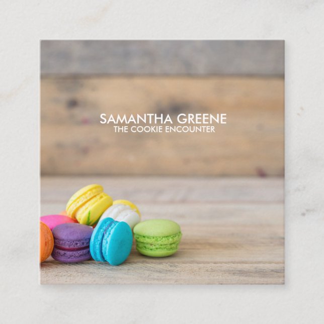 Carré Carte de visite Macaron Cookie (Devant)