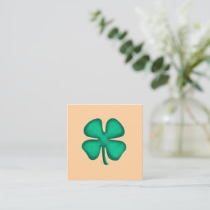 Carré Carte de visite marron Lucky 4 Leaf Irish Clover