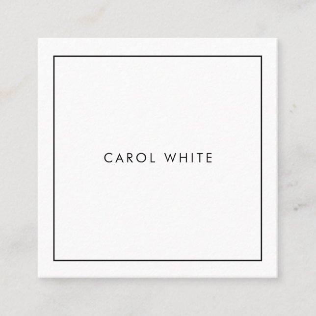 Carré Carte de visite Modern Black White Business Card (Devant)