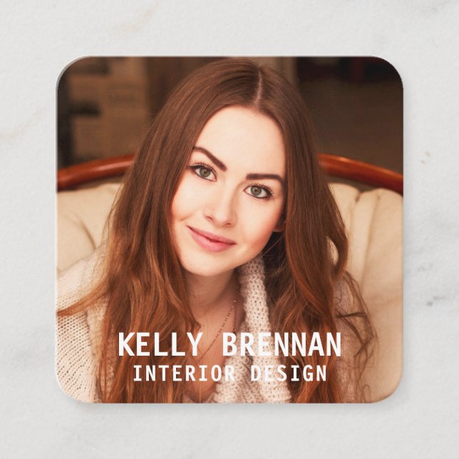 Carré Carte de visite moderne avec photo et médias socia (Devant)