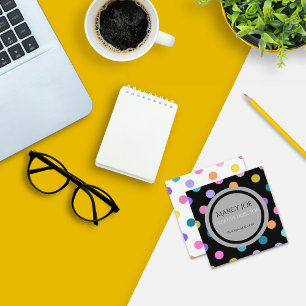 Carré Carte de visite moderne blanc noir coloré