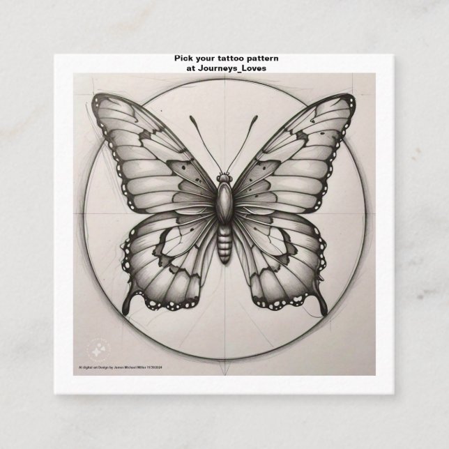 Carré Carte de visite Motif de tatouage (Devant)