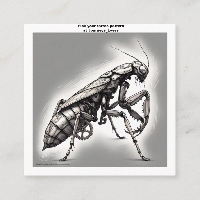 Carré Carte de visite Motif de tatouage (Devant)