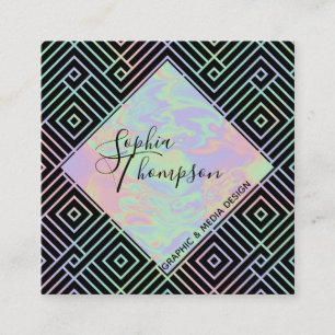Carré Carte de visite Motif symétrique Holographique mod