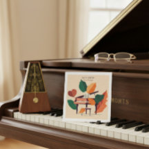 Carte de visite musicale QR Code Piano Automne Art