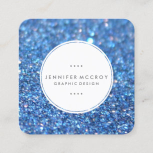 Carré Carte de visite - Parties scintillant Bleu Biz
