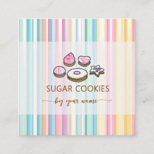 Carré Carte de visite pour cookies au sucre mignons