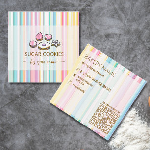 Carré Carte de visite pour cookies au sucre mignons