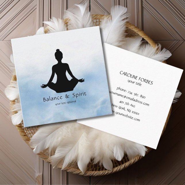 Carré Carte de visite pour yoga (Light Energy Yoga Business Card)