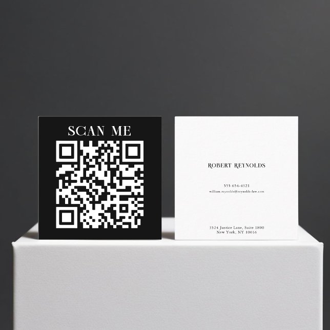 Carré Carte de visite professionnelle à code QR minimali (Créateur téléchargé)