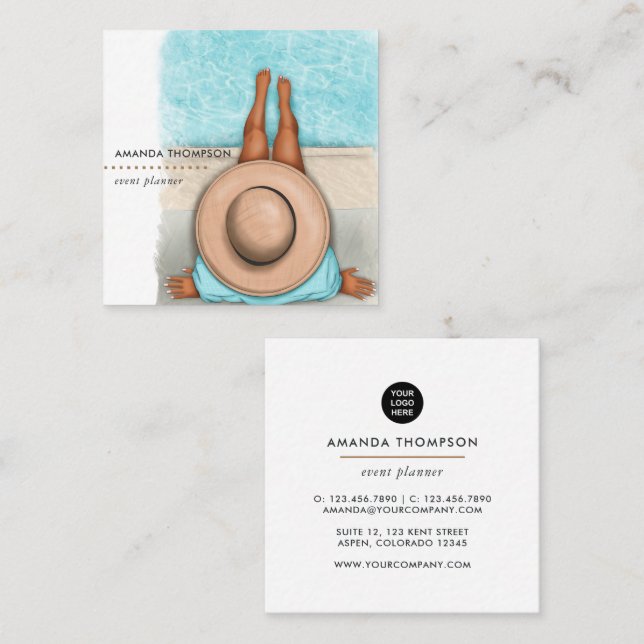Carré Carte de visite professionnelle Event Planner Squa (Devant / Derrière)