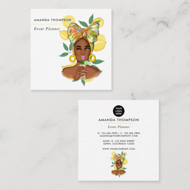 Carré Carte de visite professionnelle Event Planner Squa (Devant / Derrière)