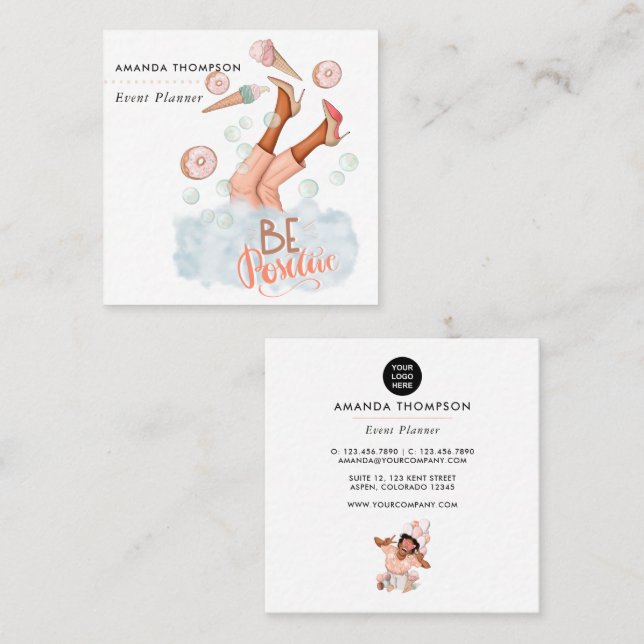 Carré Carte de visite professionnelle Event Planner Squa (Devant / Derrière)