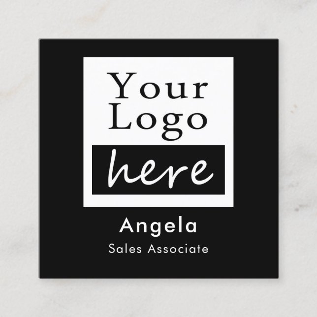 Carré Carte de visite QR Code avec logo simple (Devant)