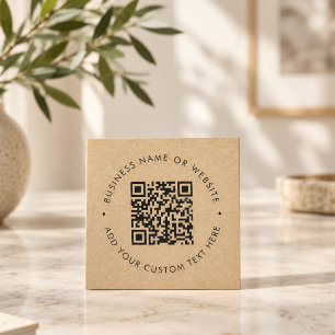 Carré Carte de visite QR Code Kraft l Carte de visite QR