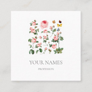 Carré CARTE DE VISITE ROSE vintage FLORAL