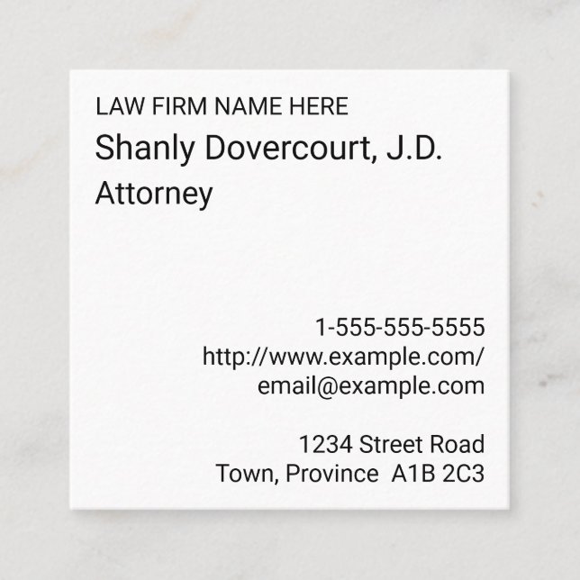 Carré Carte de visite simple (Devant)