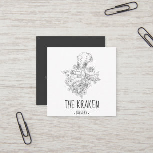 Carré Carte de visite Steampunk Kraken Square