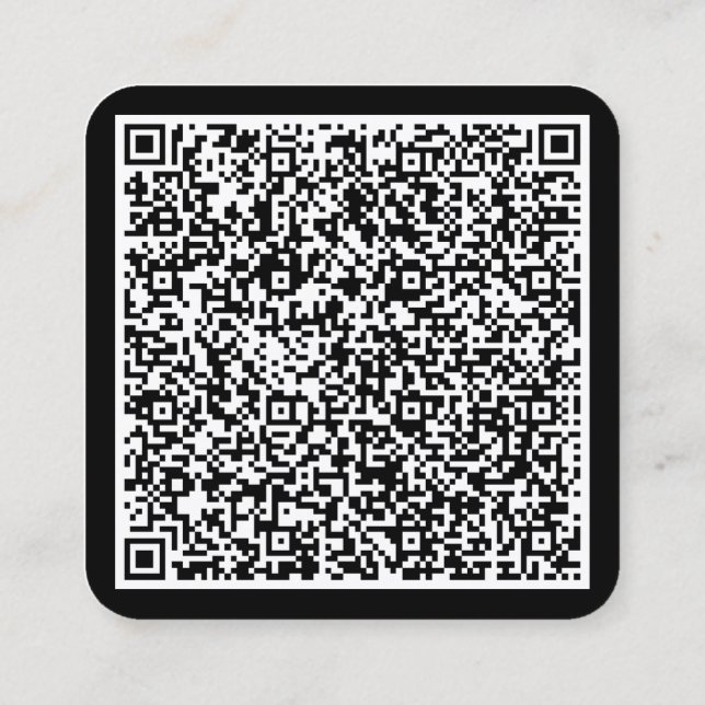 Carré Carte de visite texte personnalisé de code QR pers (Dos)